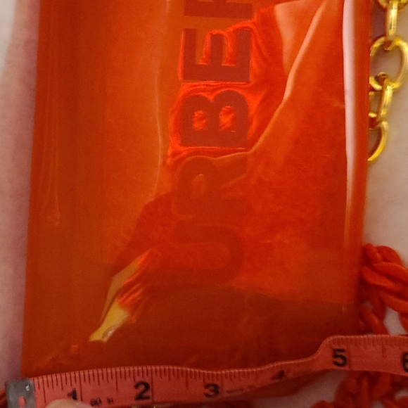 Burberry Red Gold Purse Bag Cosmetic Crossbody - Picture 7 of 9